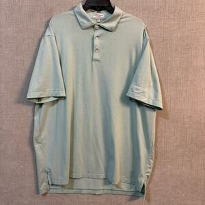 Peter Millar Summer Comfort Mens XL Geen White Performance Golf Polo